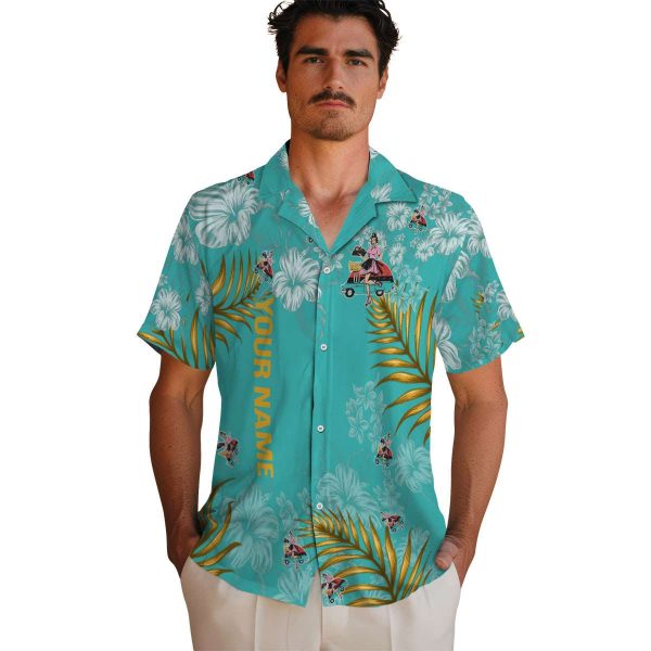 Personalized 50s Hibiscus Print Hawaiian Shirt High quality