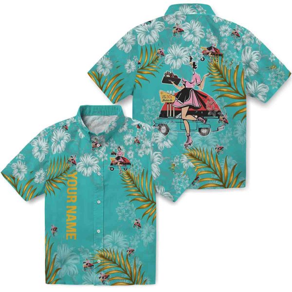 Personalized 50s Hibiscus Print Hawaiian Shirt Latest Model