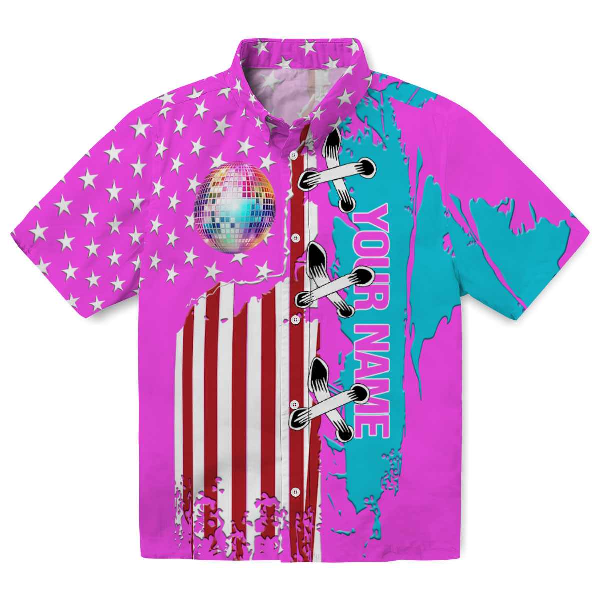 Personalized 70s Stitched Flag Hawaiian Shirt Best selling