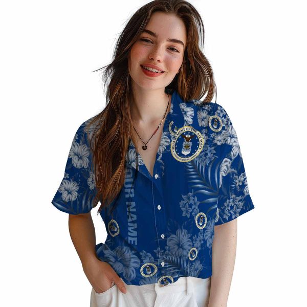 Personalized Air Force Hibiscus Print Hawaiian Shirt Trendy