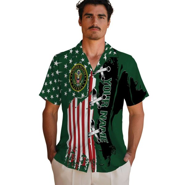 Personalized Army Stitched Flag Hawaiian Shirt High quality