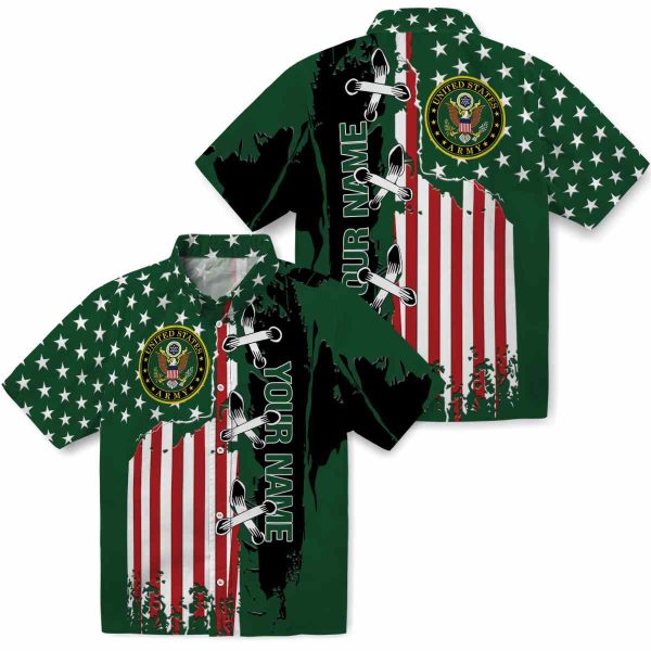 Personalized Army Stitched Flag Hawaiian Shirt Latest Model