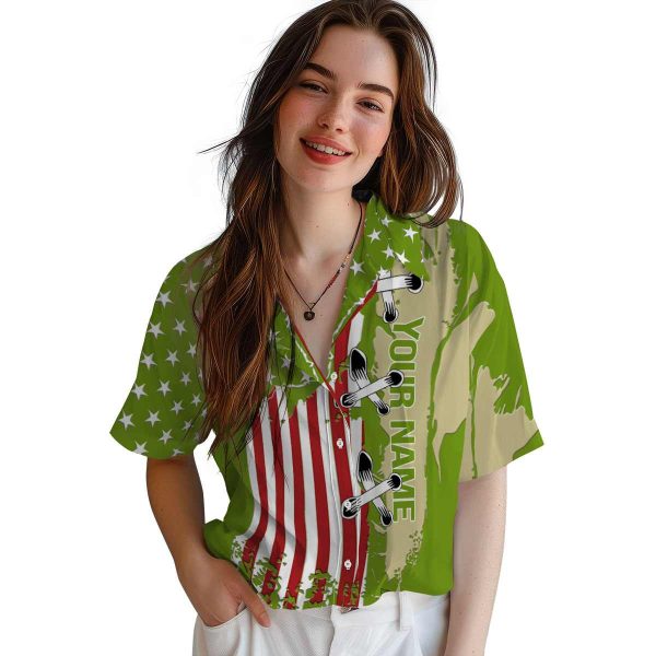 Personalized Bamboo Stitched Flag Hawaiian Shirt Trendy