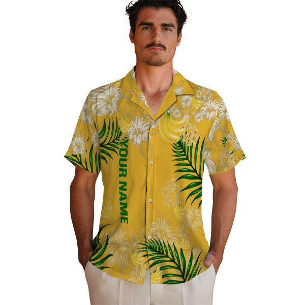 Personalized Banana Hibiscus Print Hawaiian Shirt High quality