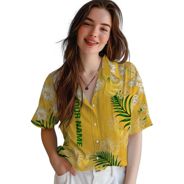 Personalized Banana Hibiscus Print Hawaiian Shirt Trendy