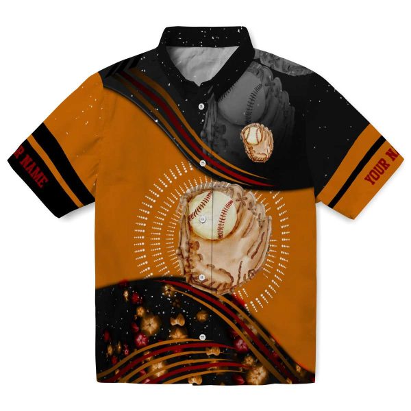 Personalized Baseball Abstract Waves Hawaiian Shirt Best selling