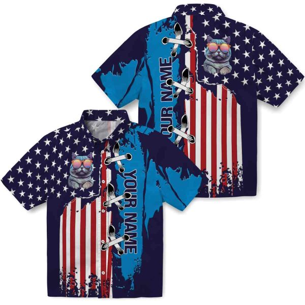 Personalized Cat Stitched Flag Hawaiian Shirt Latest Model