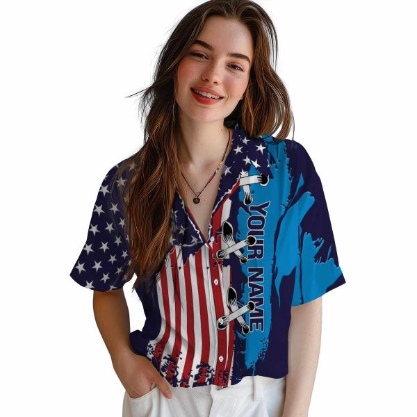 Personalized Cat Stitched Flag Hawaiian Shirt Trendy