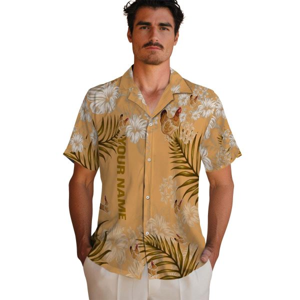 Personalized Chicken Hibiscus Print Hawaiian Shirt High quality