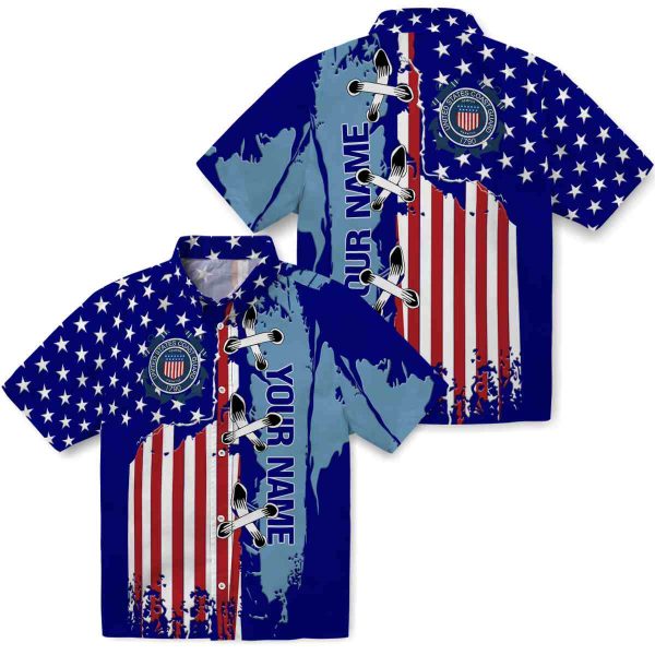 Personalized Coast Guard Stitched Flag Hawaiian Shirt Latest Model