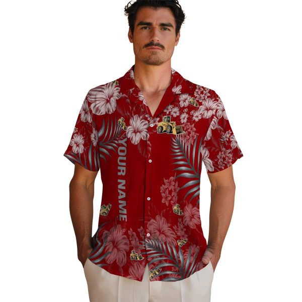 Personalized Construction Hibiscus Print Hawaiian Shirt High quality