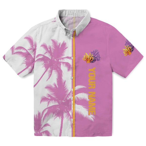 Personalized Coral Palm Trees Hawaiian Shirt Best selling