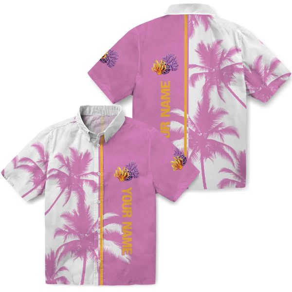 Personalized Coral Palm Trees Hawaiian Shirt Latest Model