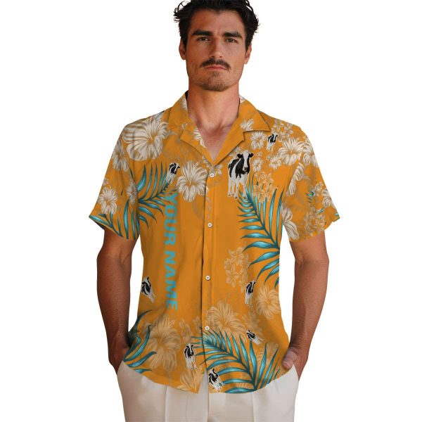 Personalized Cow Hibiscus Print Hawaiian Shirt High quality