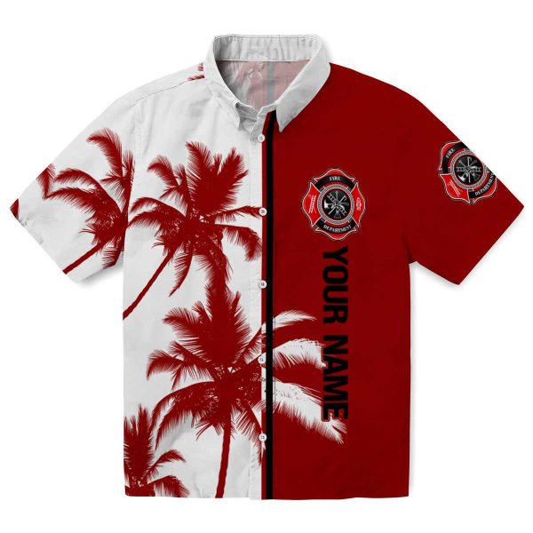 Personalized Firefighter Palm Trees Hawaiian Shirt Best selling