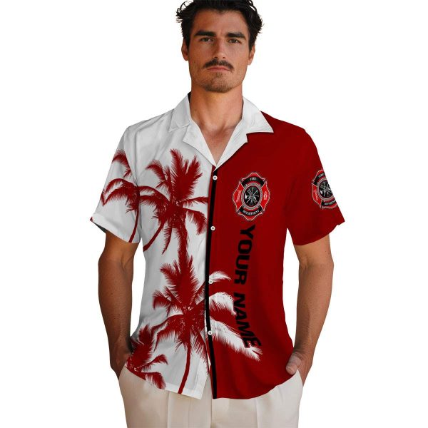 Personalized Firefighter Palm Trees Hawaiian Shirt High quality