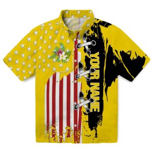 Personalized Floral Stitched Flag Hawaiian Shirt Best selling