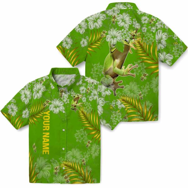 Personalized Frog Hibiscus Print Hawaiian Shirt Latest Model