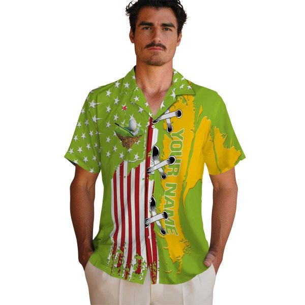 Personalized Golf Stitched Flag Hawaiian Shirt High quality