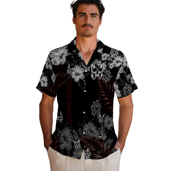 Personalized Goth Hibiscus Print Hawaiian Shirt High quality