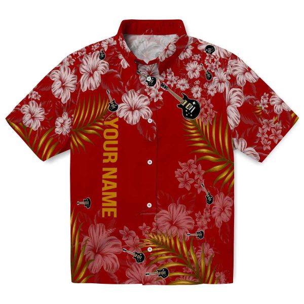 Personalized Guitar Hibiscus Print Hawaiian Shirt Best selling