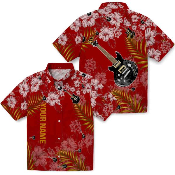 Personalized Guitar Hibiscus Print Hawaiian Shirt Latest Model