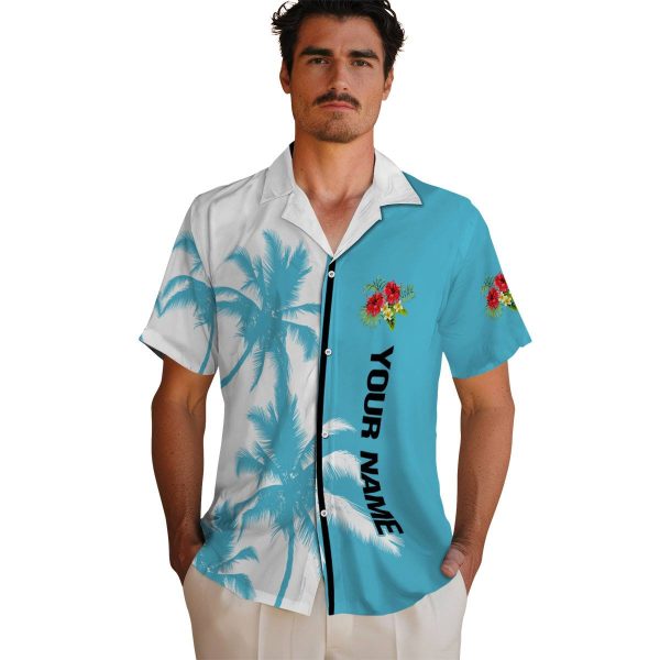 Personalized Hibiscus Palm Trees Hawaiian Shirt High quality