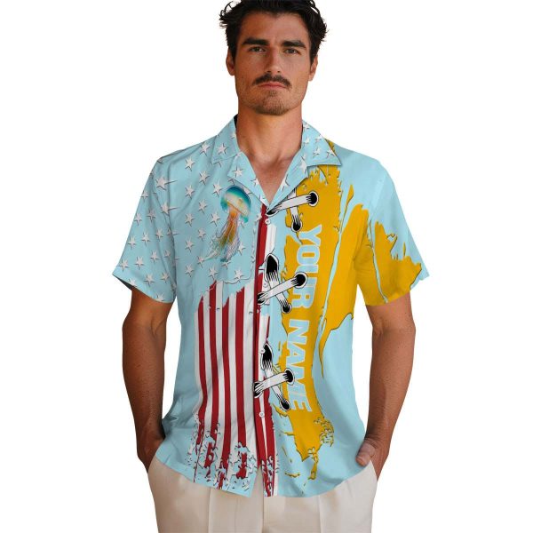 Personalized Jellyfish Stitched Flag Hawaiian Shirt High quality