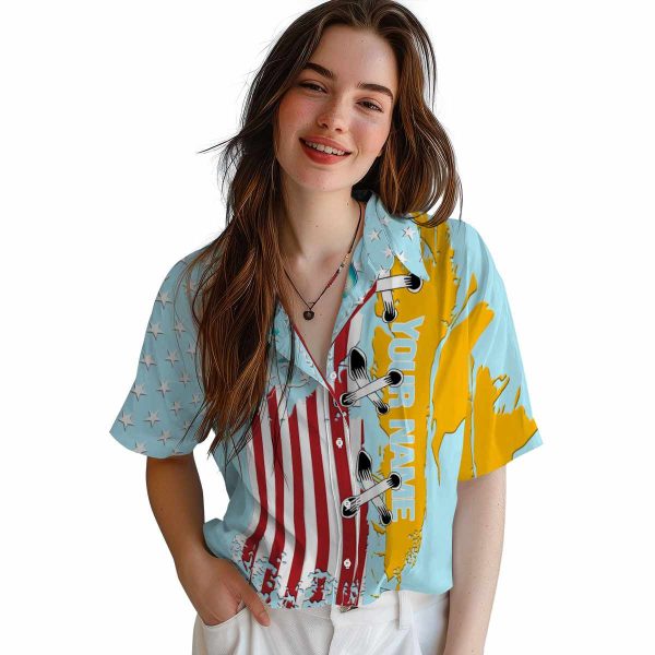 Personalized Jellyfish Stitched Flag Hawaiian Shirt Trendy