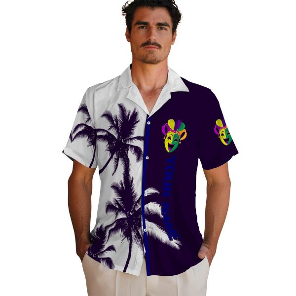 Personalized Mardi Gras Palm Trees Hawaiian Shirt High quality