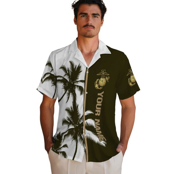 Personalized Marine Corps Palm Trees Hawaiian Shirt High quality