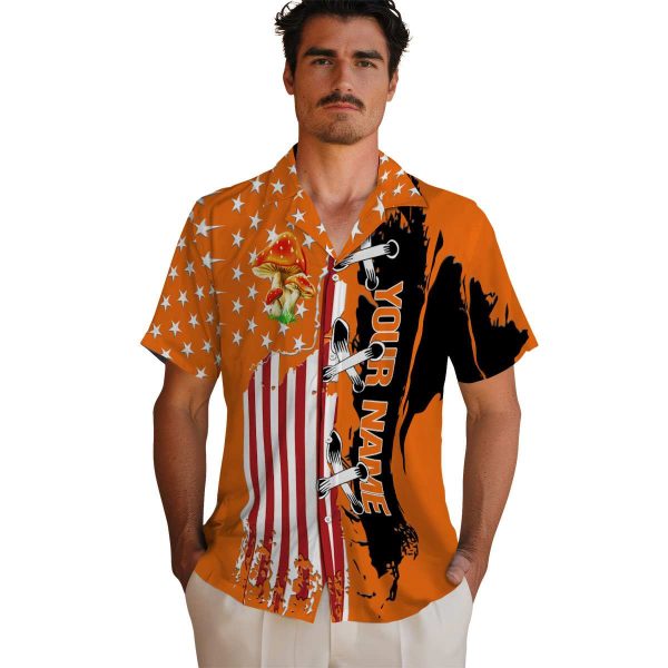 Personalized Mushroom Stitched Flag Hawaiian Shirt High quality