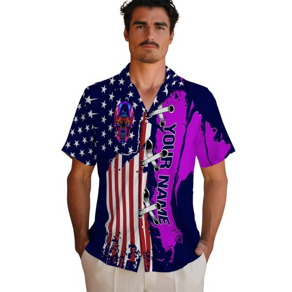 Personalized Neon Stitched Flag Hawaiian Shirt High quality