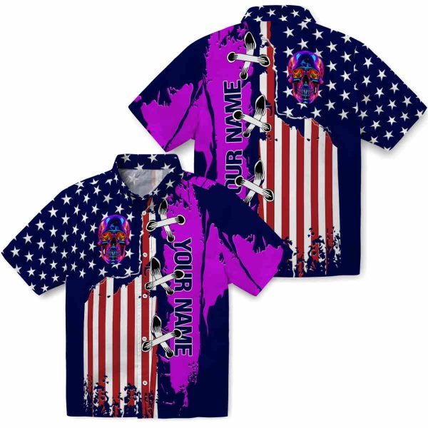 Personalized Neon Stitched Flag Hawaiian Shirt Latest Model