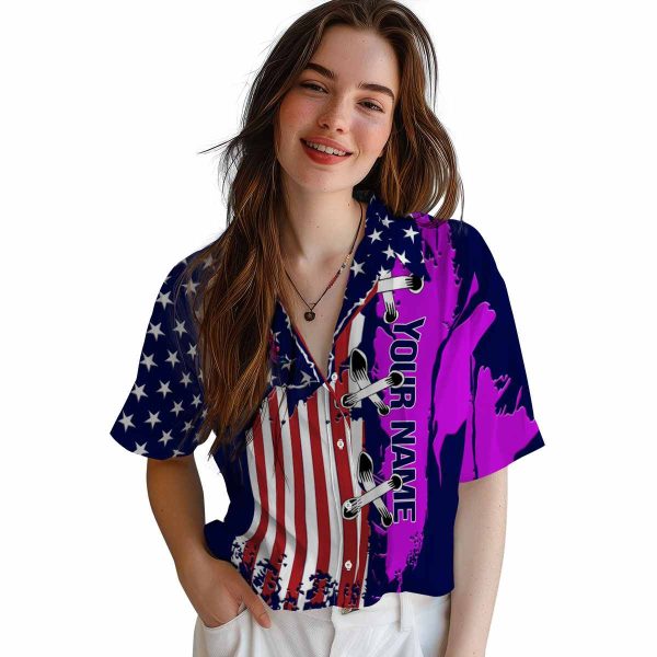 Personalized Neon Stitched Flag Hawaiian Shirt Trendy