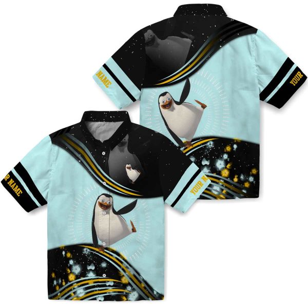 Personalized Penguin Abstract Waves Hawaiian Shirt Latest Model