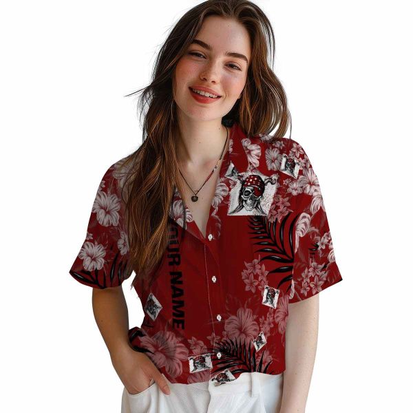 Personalized Pirate Hibiscus Print Hawaiian Shirt Trendy