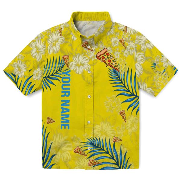 Personalized Pizza Hibiscus Print Hawaiian Shirt Best selling