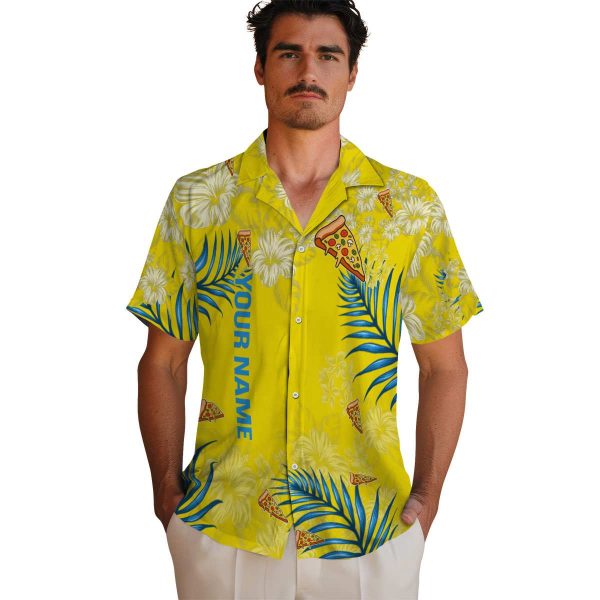 Personalized Pizza Hibiscus Print Hawaiian Shirt High quality