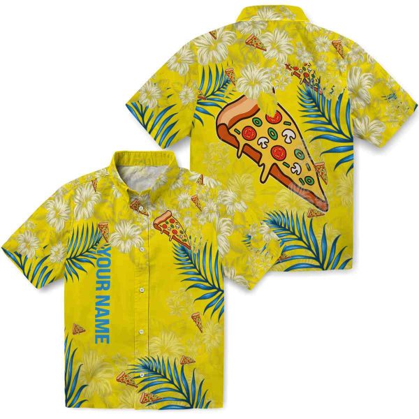 Personalized Pizza Hibiscus Print Hawaiian Shirt Latest Model