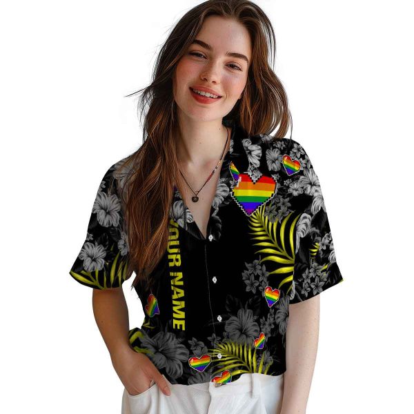 Personalized Pride Hibiscus Print Hawaiian Shirt Trendy