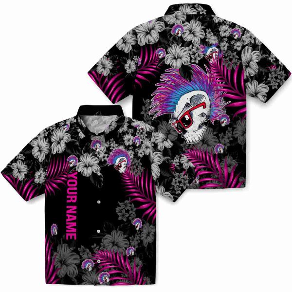 Personalized Punk Hibiscus Print Hawaiian Shirt Latest Model