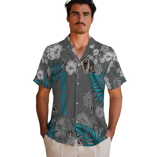 Personalized Raccoon Hibiscus Print Hawaiian Shirt High quality