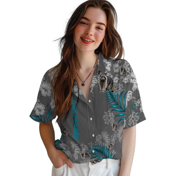 Personalized Raccoon Hibiscus Print Hawaiian Shirt Trendy