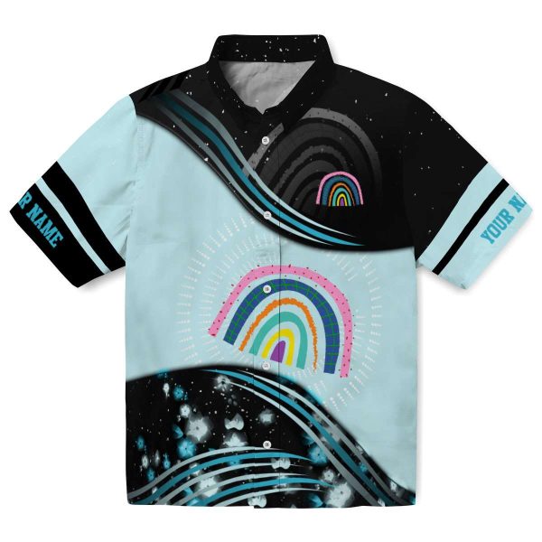 Personalized Rainbow Abstract Waves Hawaiian Shirt Best selling