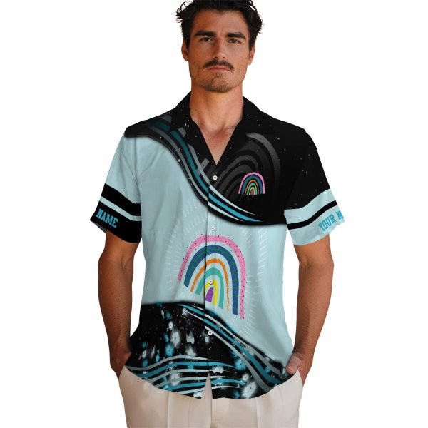 Personalized Rainbow Abstract Waves Hawaiian Shirt High quality