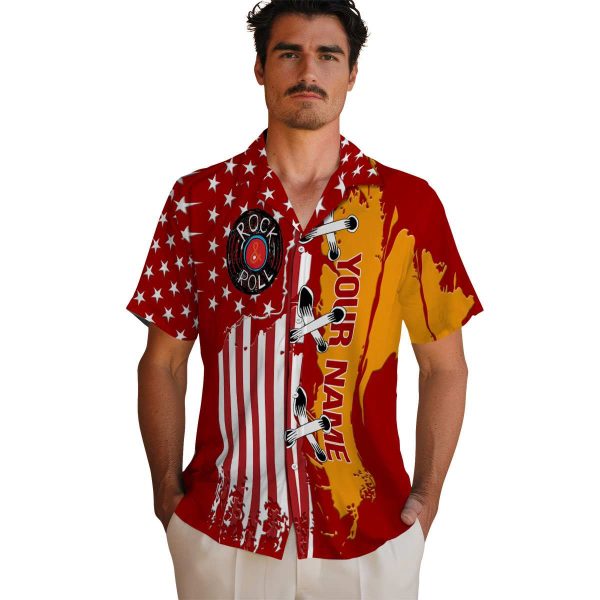 Personalized Rock And Roll Stitched Flag Hawaiian Shirt High quality