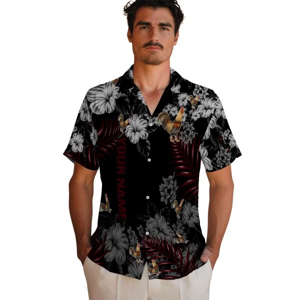 Personalized Rooster Hibiscus Print Hawaiian Shirt High quality