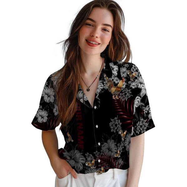 Personalized Rooster Hibiscus Print Hawaiian Shirt Trendy