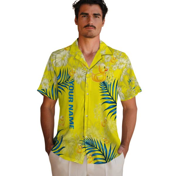 Personalized Rubber Duck Hibiscus Print Hawaiian Shirt High quality